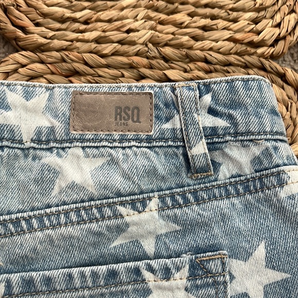 RSQ Collective Star Print Girls Denim Shorts • Size 14 - Picture 6 of 10